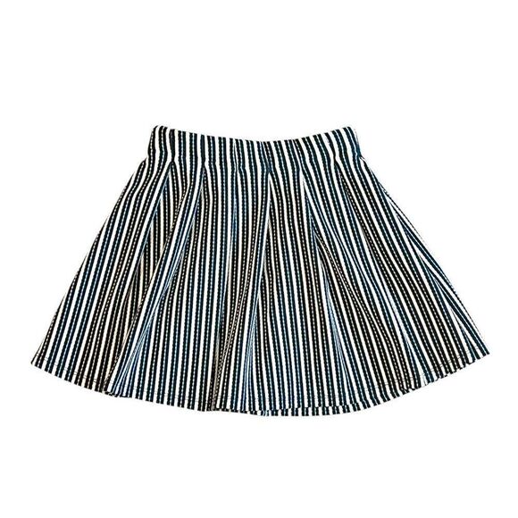 Zara Girls A-Line Pleated Black Gold White Striped Skirt Size 9/10 - Picture 3 of 3